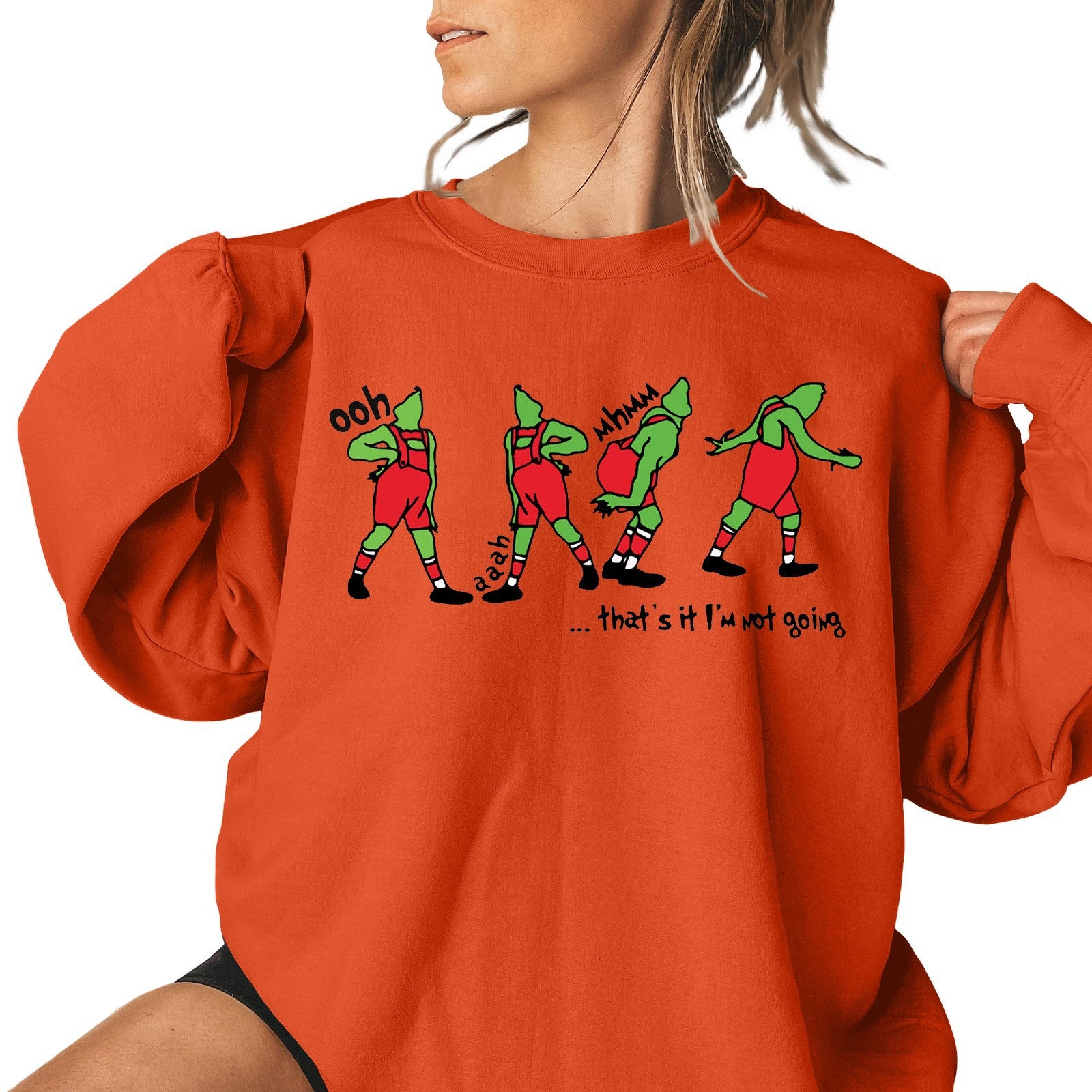 Festive Christmas Print Casual Sweatshirt for Women
