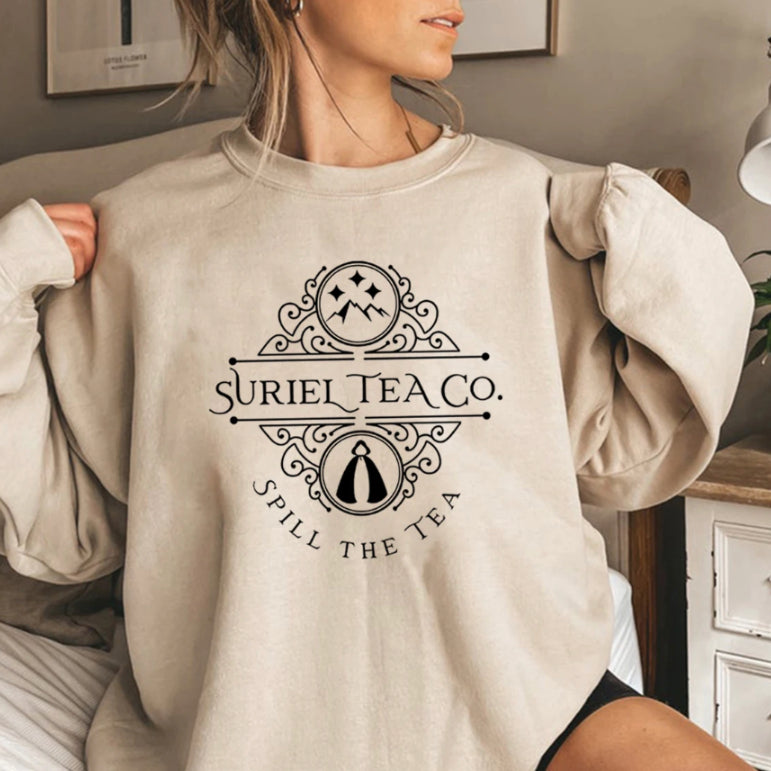 Chic Printed Oversized Crewneck Sweatshirt for Women