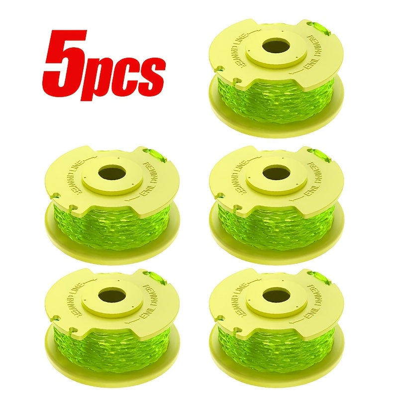 5‑Pack Trimmer Line with One Cap, 0.080‑Inch Diameter, 11 ft Length – Compatible with Ryobi 18V, 24V, 40V Trimmers