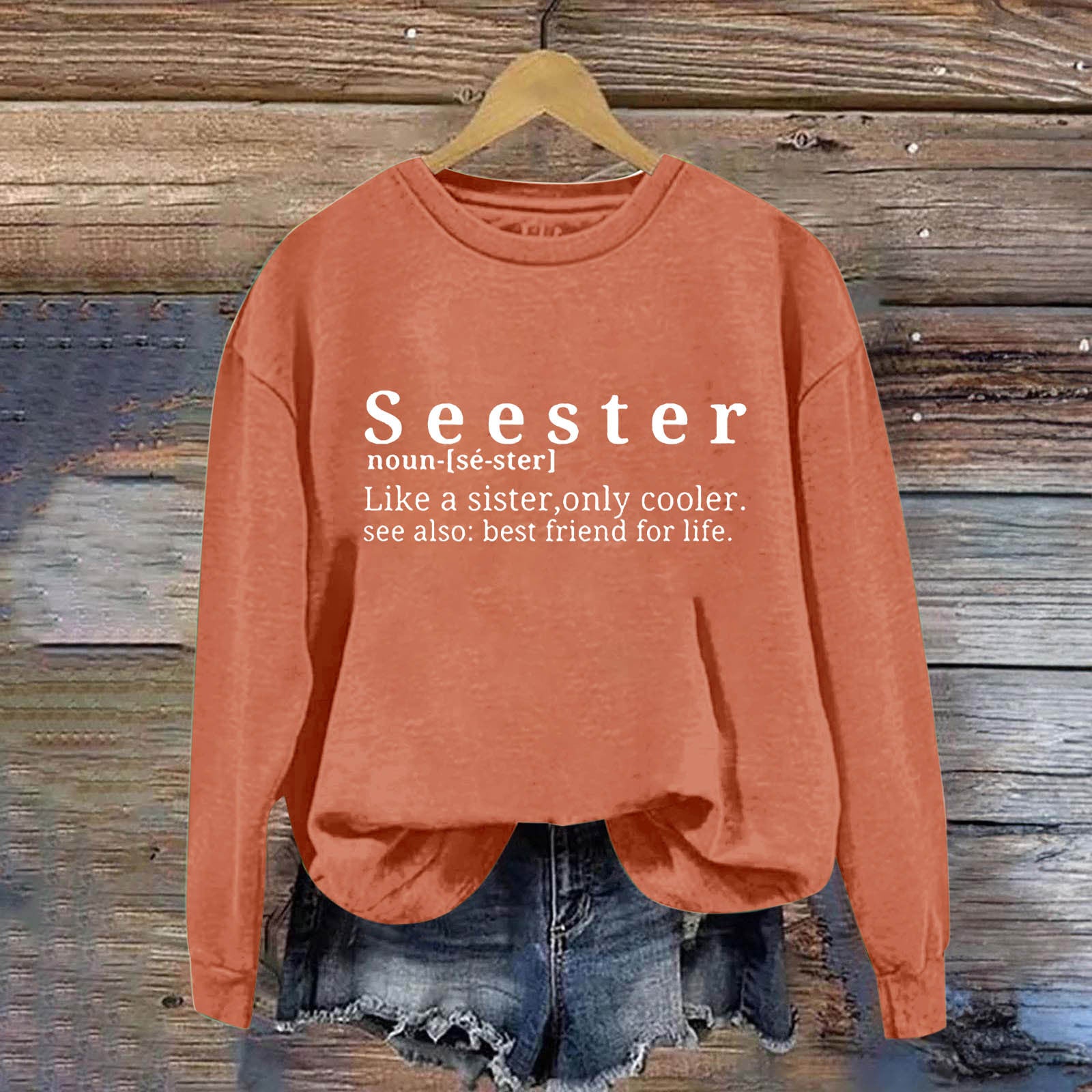 Chic Letter Print Round Neck Women's Casual Sweatshirt