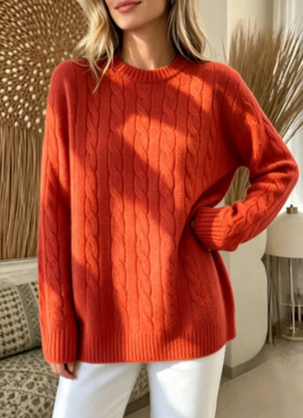 Women's Fashionable Long-sleeved Knitted Sweater