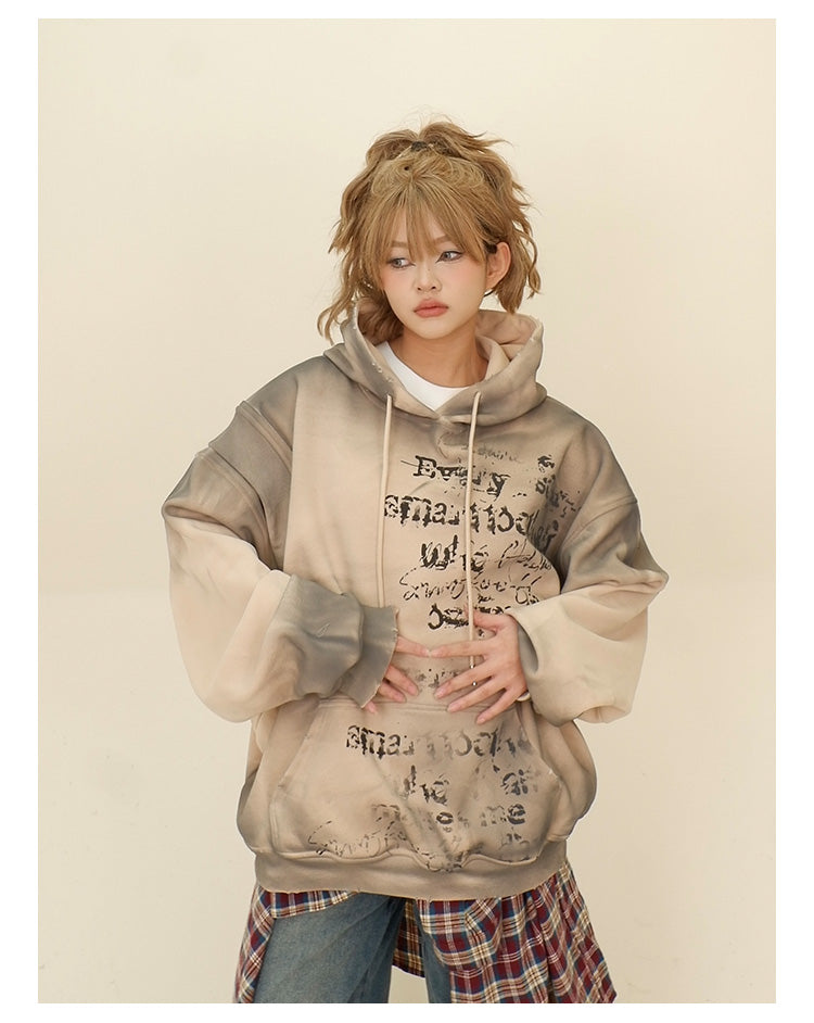 Women's Layered Hooded Chenille Sweater Loose Pullover