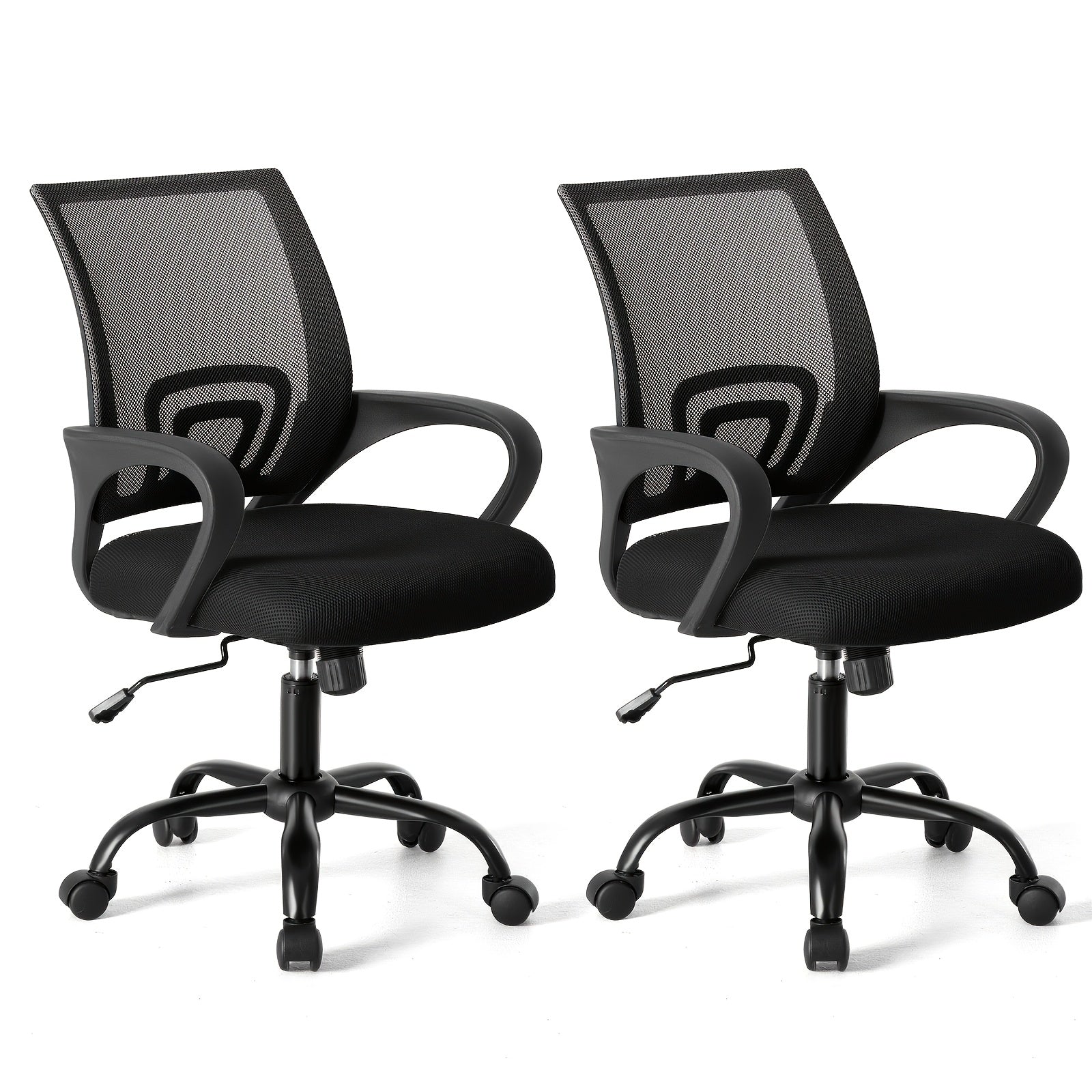 Ergonomic Mid-Back Office Desk Chair with Lumbar Support and Rocking Mode