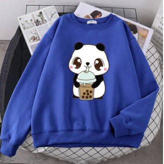 Plus Size Letter Print Loose Crewneck Pullover Sweatshirt