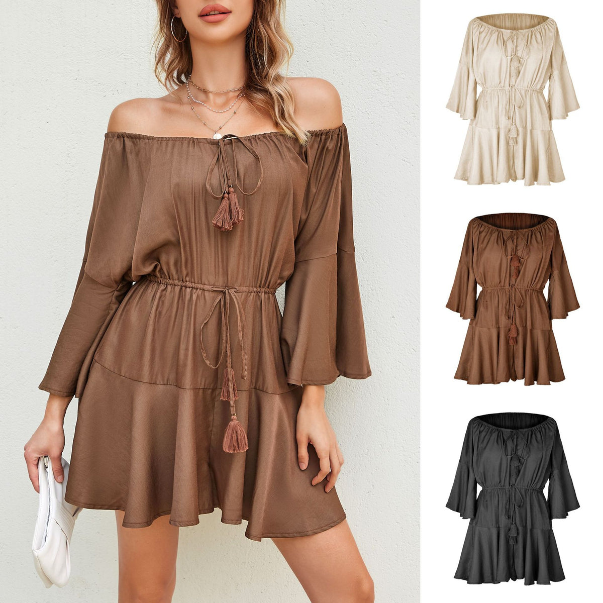 Adjustable High-Waist Off-Shoulder Loose Romper Jumpsuit