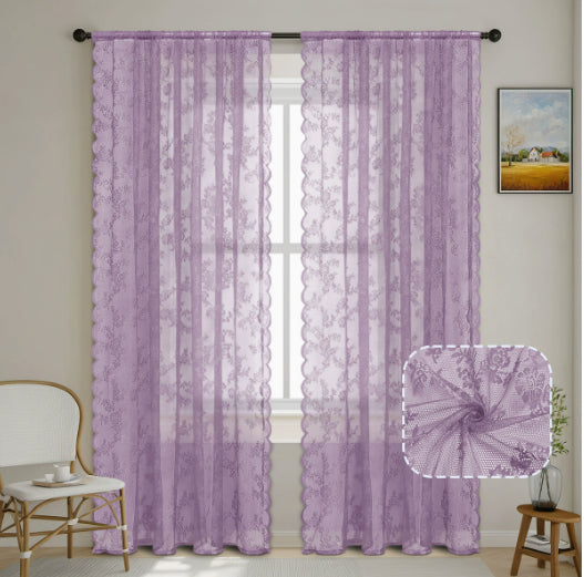 Vintage Lace Half Shade Curtain Lace De Curtain Rod Window Screen
