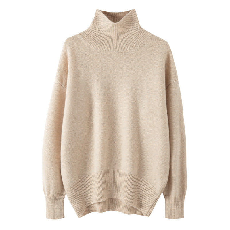 Women's High-neck Pure Wool Sweater Extra-thick Cashmere