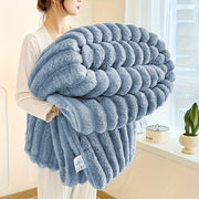 1pc Blanket Soft And Comfortable Faux Rabbit Hair Reversible Blanket Thermal Fleece Blanket Nap Blanket Air Conditioning Blanket Office Outdoor Camping Gift Blanket Perfect For All Seasons