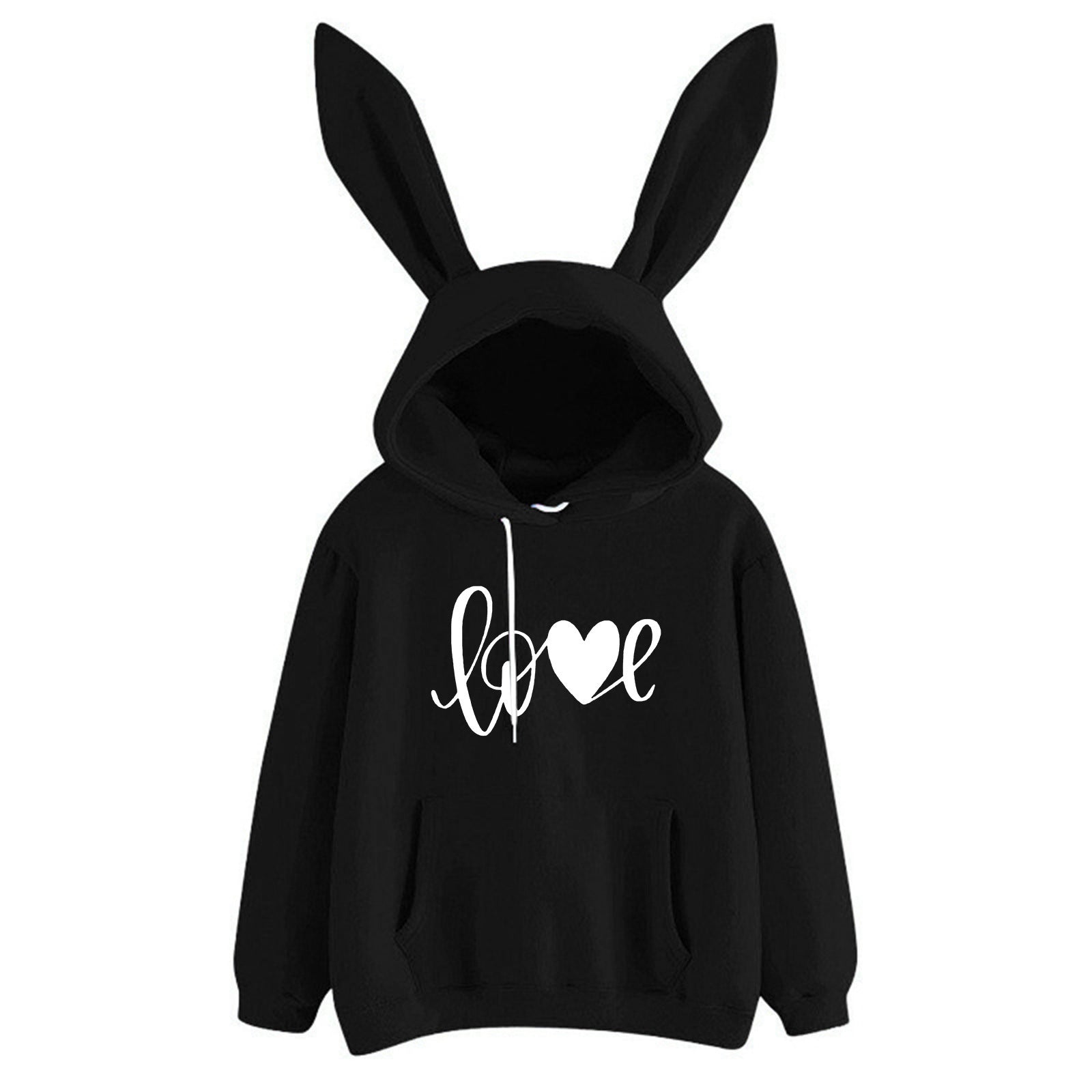 Cute Bunny Ear Hooded Casual Sweatshirt