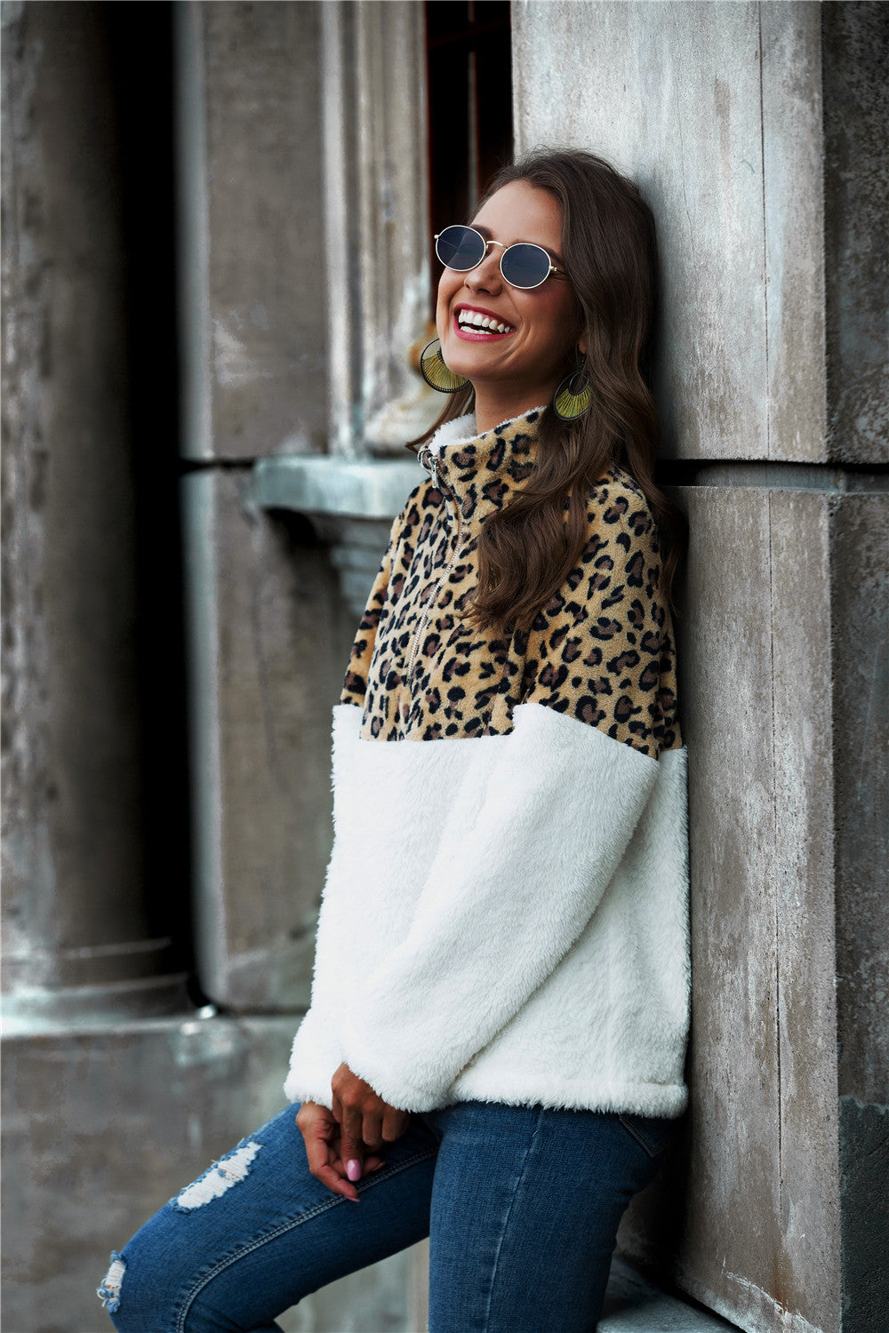 Chic Leopard Print Long-Sleeve Autumn & Winter Sweater