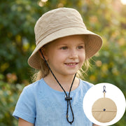 Kids Foldable Fisherman Hat – Nylon, Windproof Cord, Adjustable Drawstring, Quick‑Dry