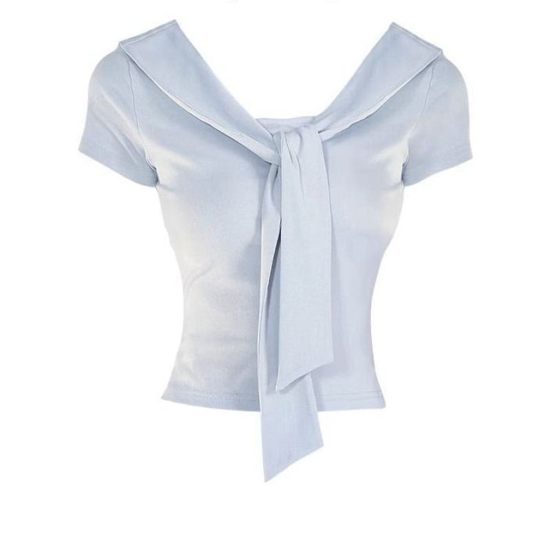 V-neck Straight-shoulder Modal Cotton Short-sleeve T-shirt