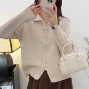 Spring Concise Idle Style Soft Glutinous Coat Thermal Knitting Coat