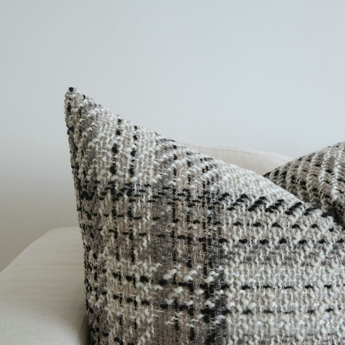 Chunky Knit Plaid Throw Pillow Cover - Cozy Textured Cushion Case