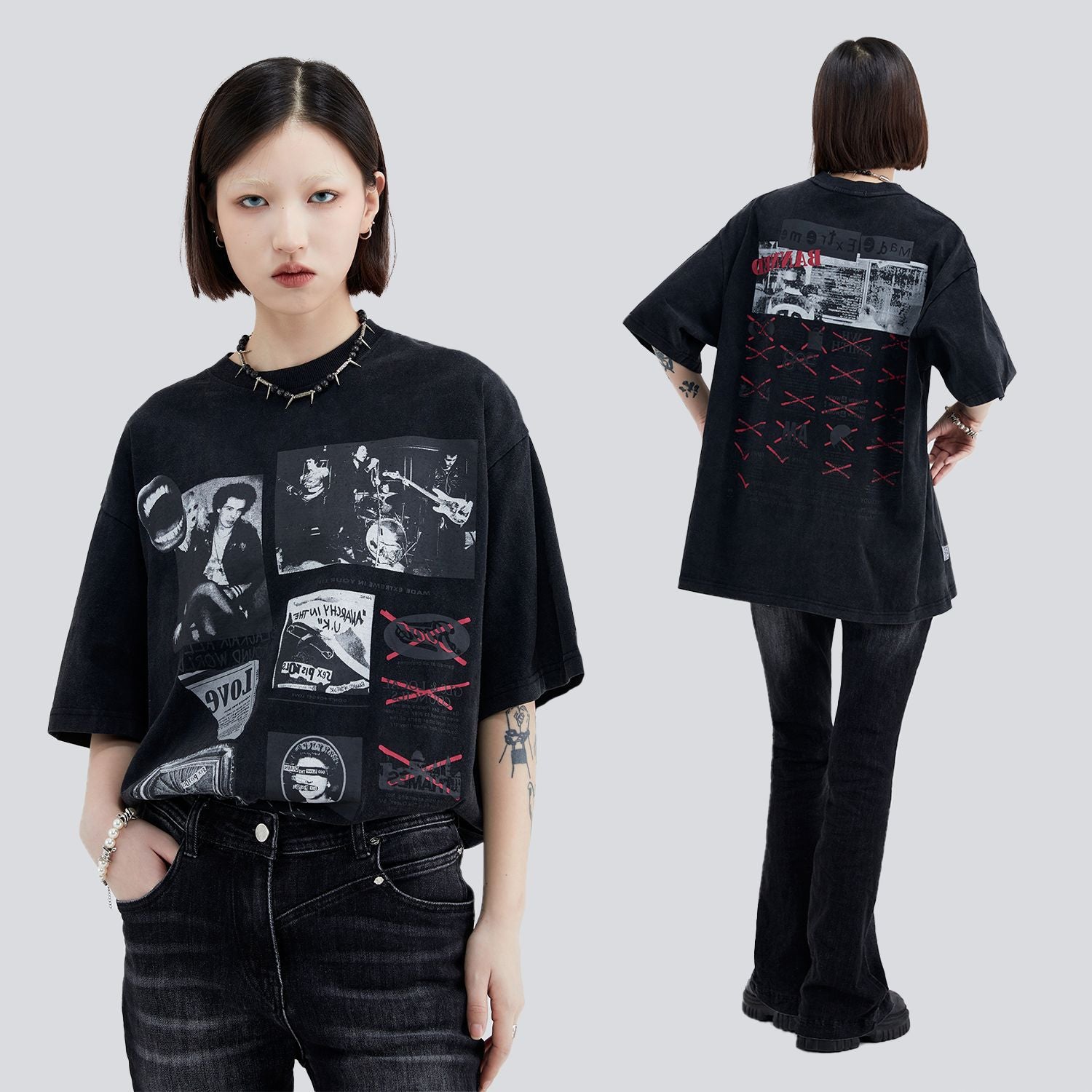 Letter Print Casual Round Neck Short Sleeve Tee