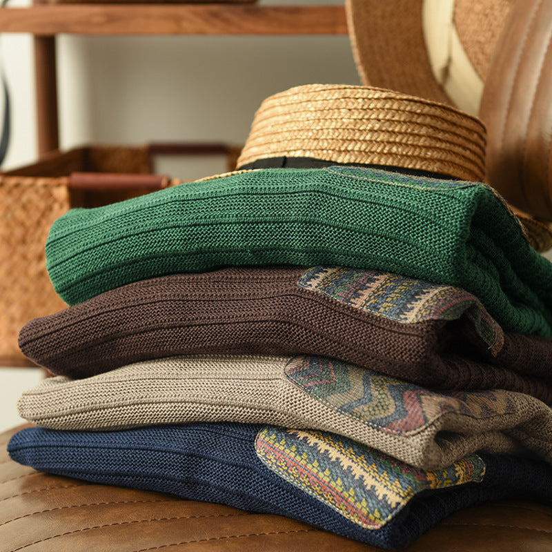 Casual Cotton Knitted Patch Hoodie for Women