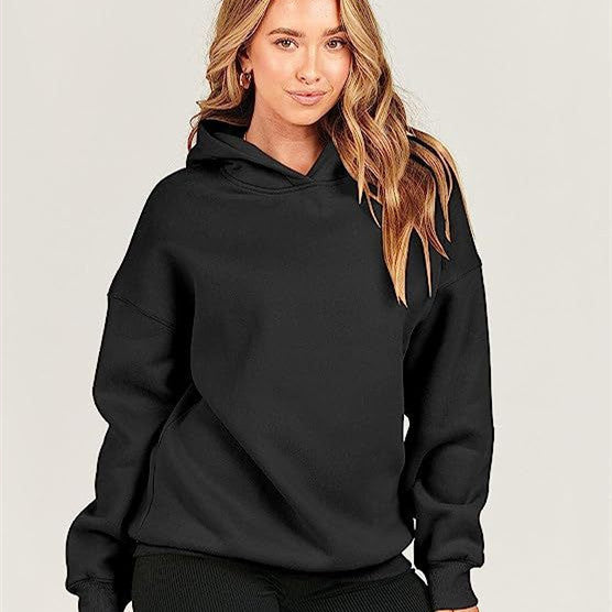 Women's Casual Loose Hooded Sports Sweatshirt