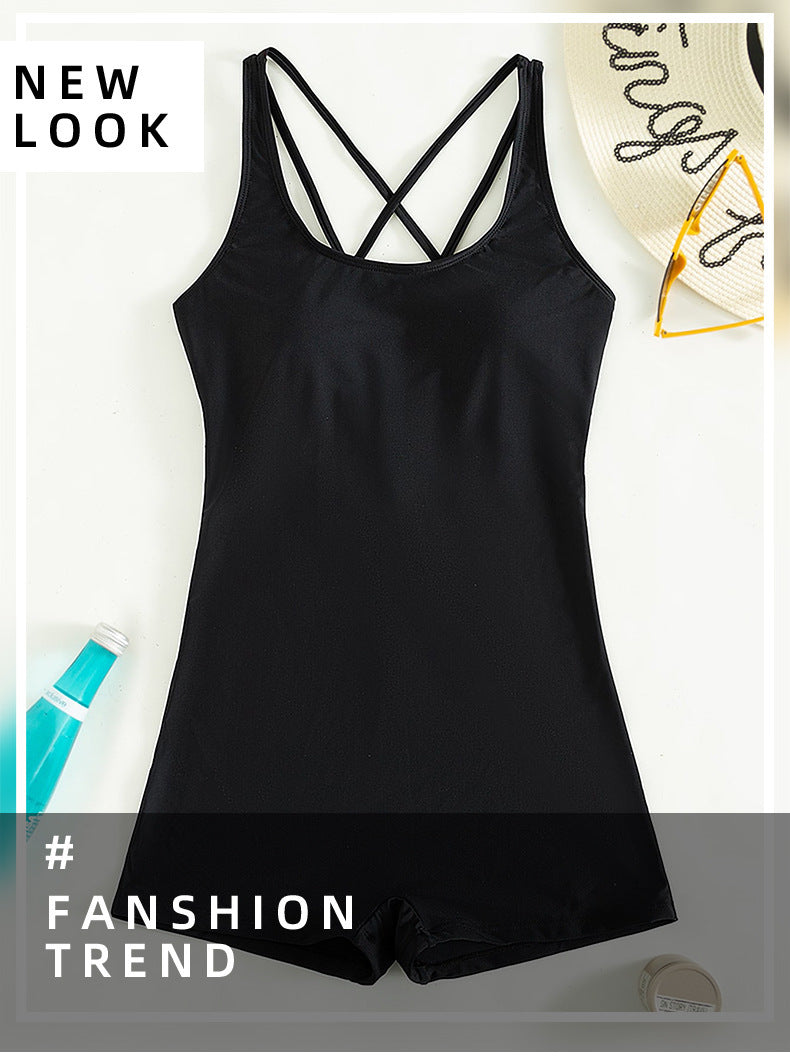 Women's Backless Athletic One-Piece Swimsuit