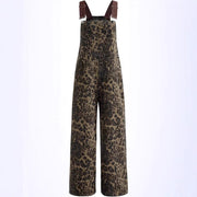 Retro Leopard Print Overalls Streetwear Romper