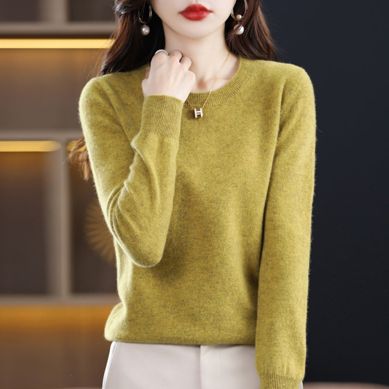 Fashion Autumn Undershirt Women's Long Wool