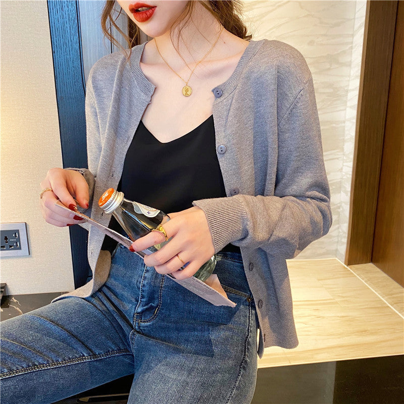 Loose Soft and Cozy Inner-layer Base Shirt Thin Springautumn Sweater Jacket