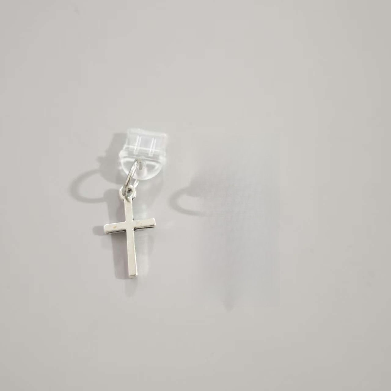 Silvery Cross Dust Plug Phone Charm – Protective Port Cover for iPhone and Type‑C Devices