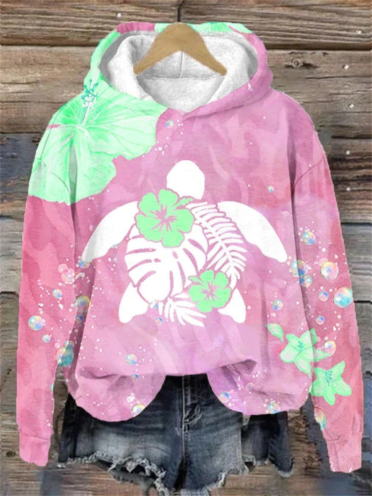Floral Print Long Sleeve Pullover Autumn Sweatshirt