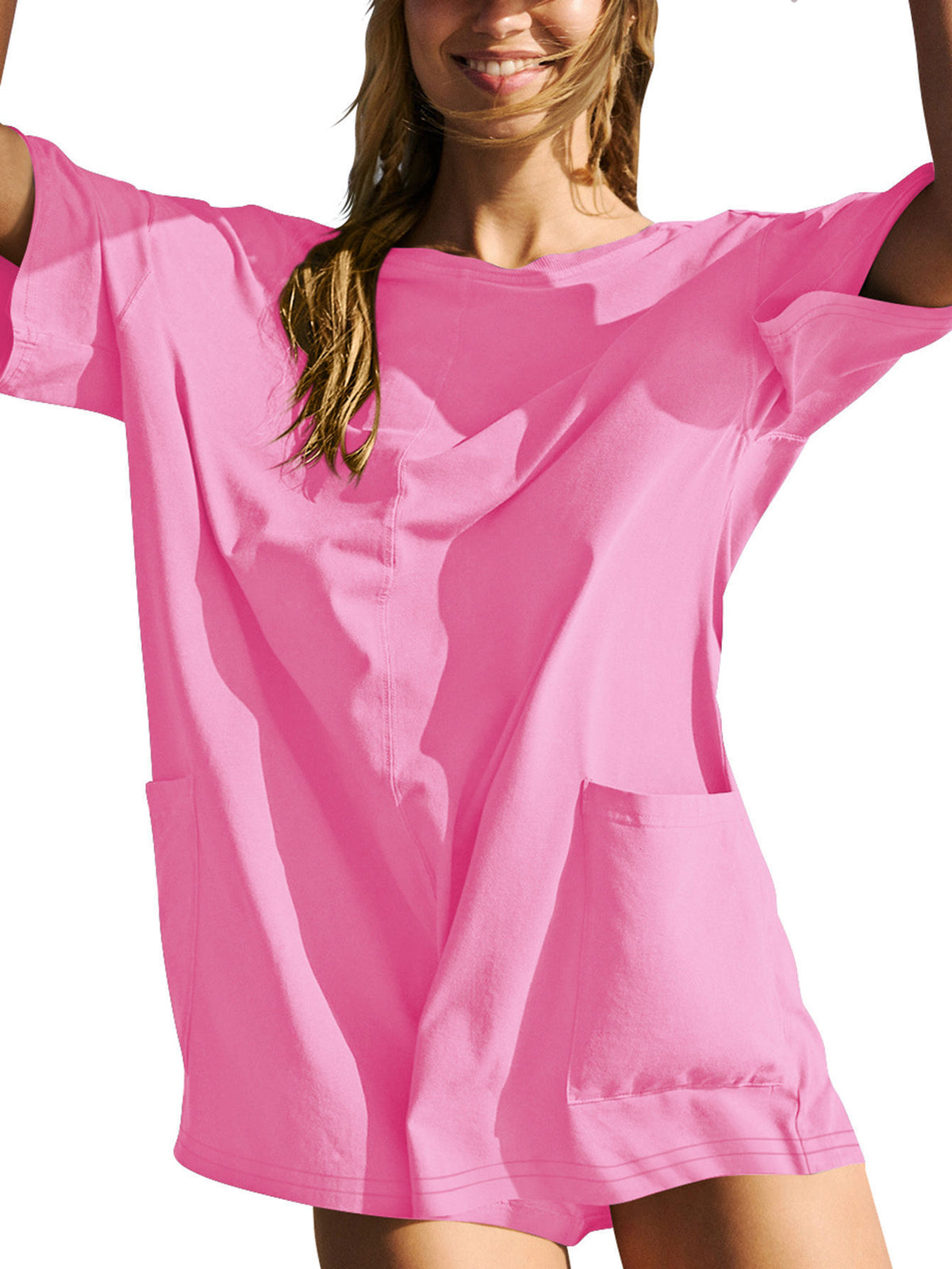 Women's Casual Loose Pocket Jumpsuit Romper