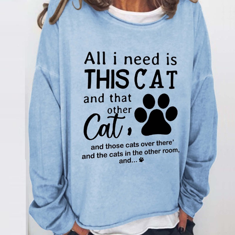Women's Hooded Letter Print Casual Pullover Sweater