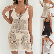 Sexy Hollow-Out Knitted Beach Slit Dress