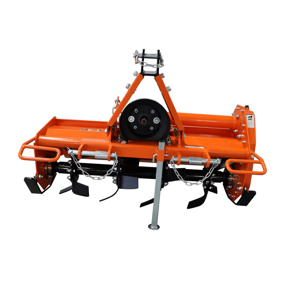[Rotary Tiller Attachment] Attachments 3 Point Rotary Tiller Attachment Fits Cat 1 Tractors,, Single Speed PTO Driven Cultivator with A 540 RPM Gearbox, Replaceable L-Shaped Tines Work 5" Deep