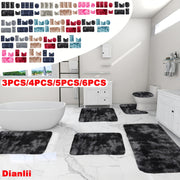 New Mixed Color Bath Mats, Whole Room Bath Rugs, Tie-Dye 3/4/5/6pcs Toilet Mats Universal Soft Bathroom Rugs Sets 3/4/5/6 Piece Water Absorption Bathroom Carpet Set, Non Slip Bath Rugs Set, Thick M...