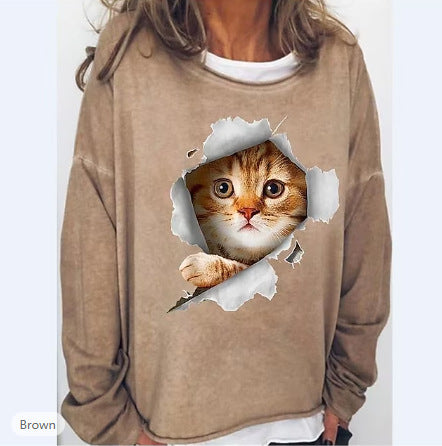Cozy Oversized Letter Print Crewneck Sweatshirt