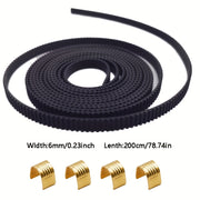 78.74‑inch (2 m) 6 mm GT2 Timing Belt with 4 Sleeves – Compatible with Ender 3, Ender 5, CR‑10 series
