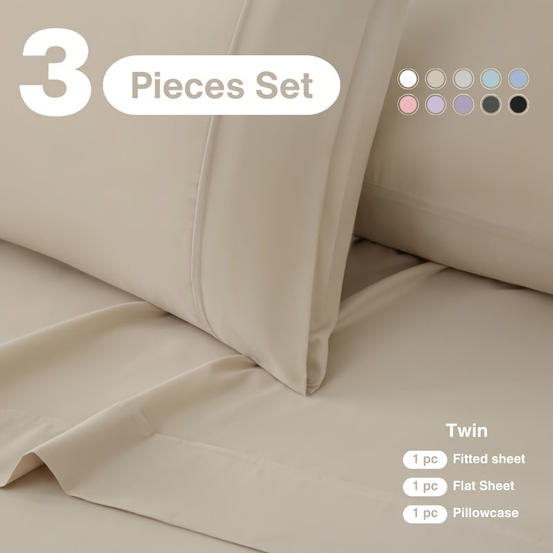 3/4pcs 18 Inch Extra Deep Pocket Bed Sheets Sets, Fits Deep Mattress, Breathable & Cooling Bed Sheets, Hotel Luxury Bed Sheet Set