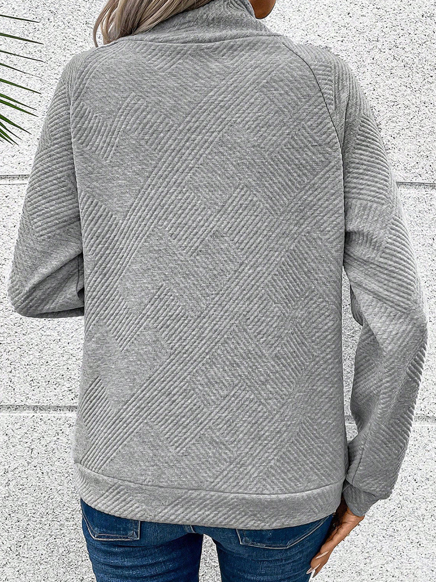 Asymmetric Solid Long Sleeve Pullover