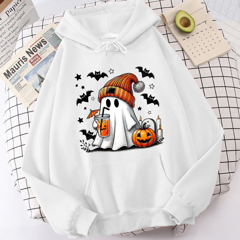 Women's Halloween Ghost Pumpkin Graphic Hoodie