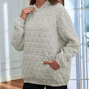 Cozy Solid Color Women's Hooded Pullover Sweater