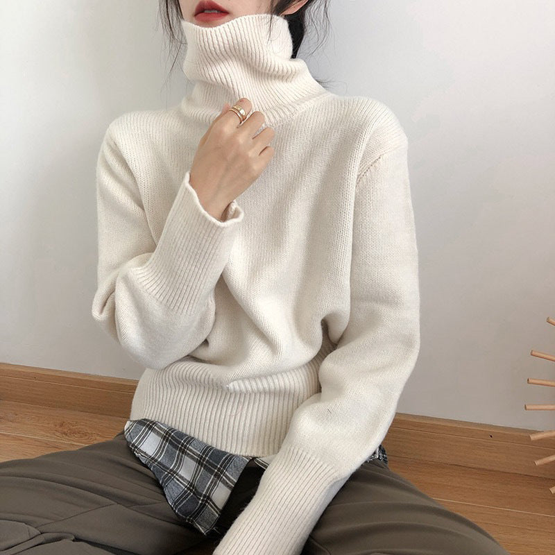 Japanese-style Retro Turtleneck Sweater for Women Loose and Laid-back
