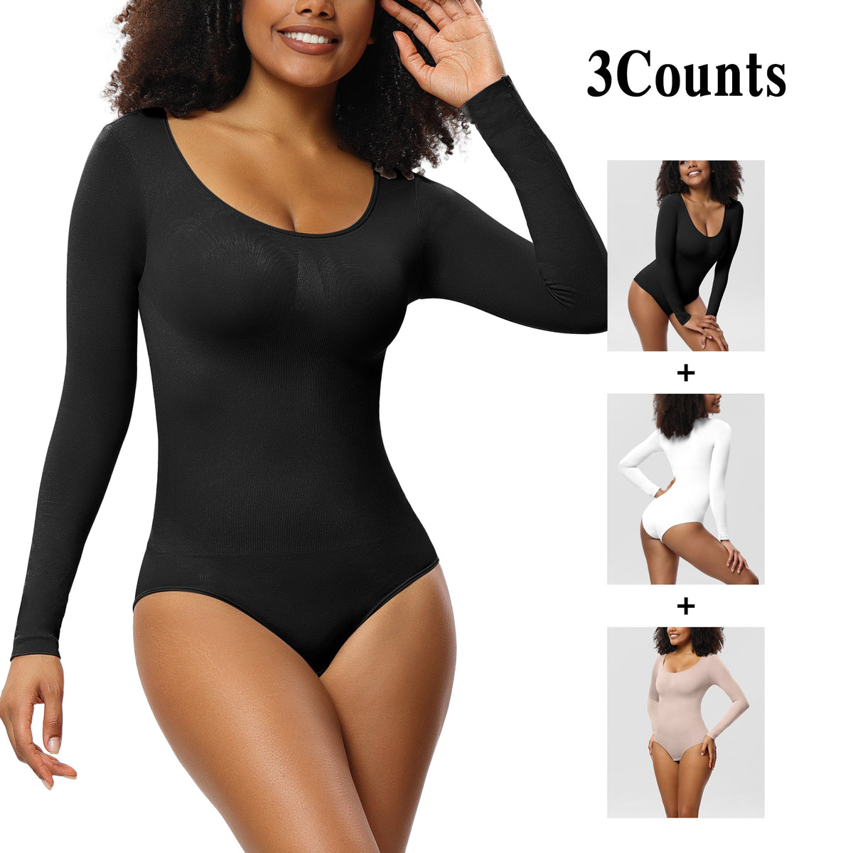 Seamless Long Sleeve Body Shaping Corset Jumpsuit
