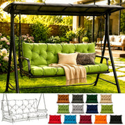 Porch Swing Cushions, Outdoor Replacement Cushions with Backrest, Waterproof Bench Cushion with Ties, for Patio Porch Garden Backyard, 5In 60 Inch 3 Seater, Sky Blue 60 X 40In 47 X 40In 40 X 40In