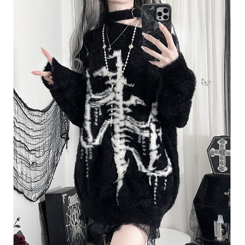 Gothic Off-the-Shoulder Loose Long Sleeve Top