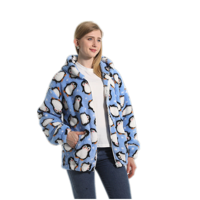 Women's Fleece-Lined Thick Hooded Jacket