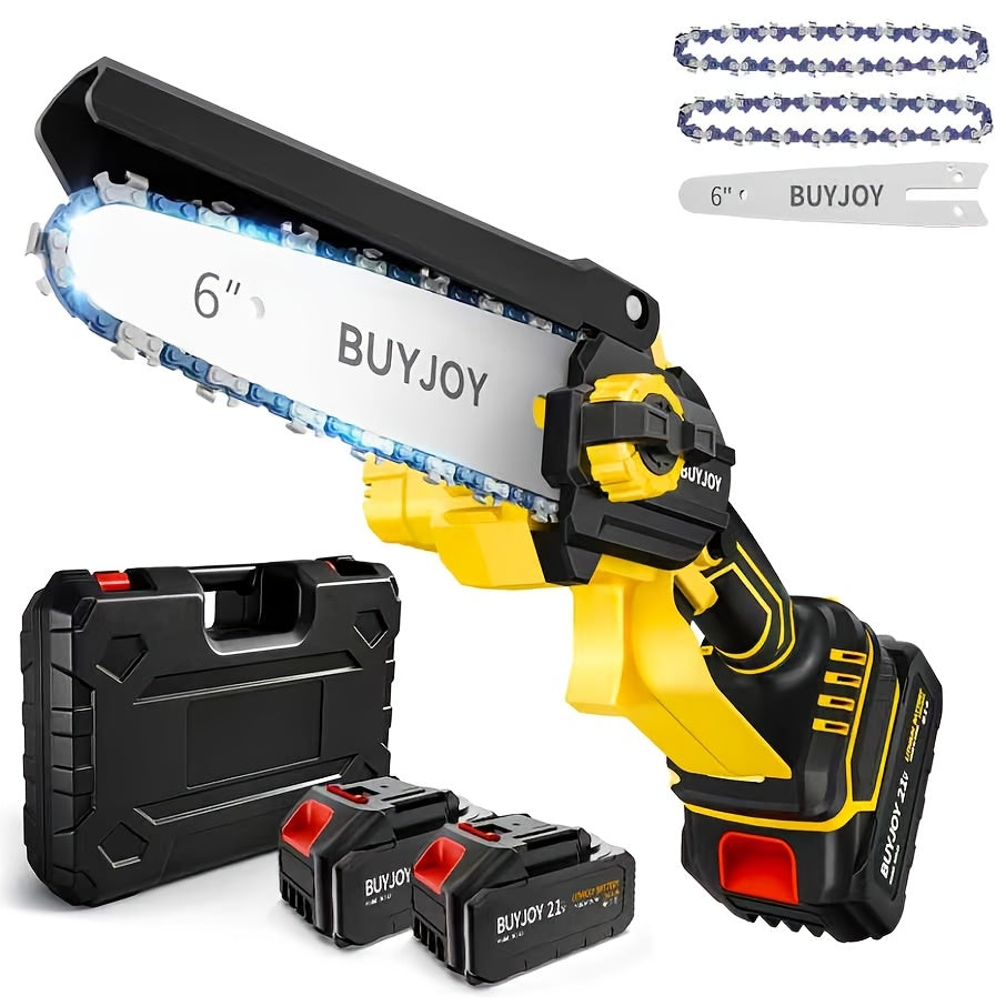 Mini Cordless Electric Pruning Chainsaw – Lightweight Handheld Saw with Splash Guard and Safety Lock