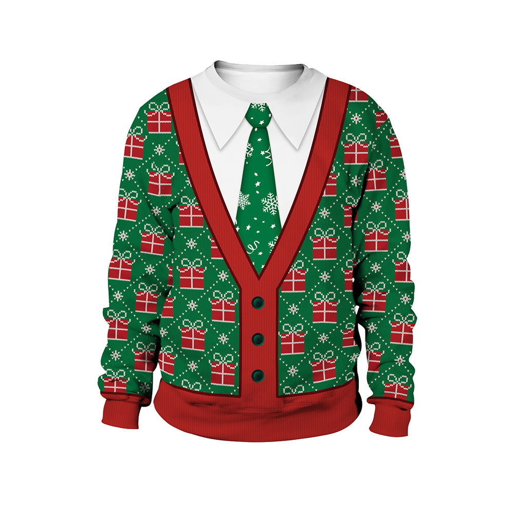 Festive Animal Print Christmas Sweater for Women