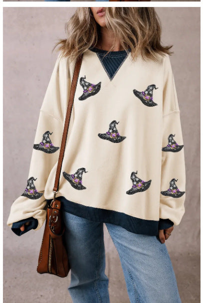 Casual Printed Long Sleeve Pullover Sweatshirt