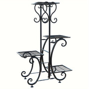 Metal Plant Shelf, Plant Stand Indoor Outdoor Flower Pot Holder Display Racks - Wrought Iron Corner Multiple Planter Rack Organizer for Garden Patio Lawn Balcony Office And Store Display, Halloween...
