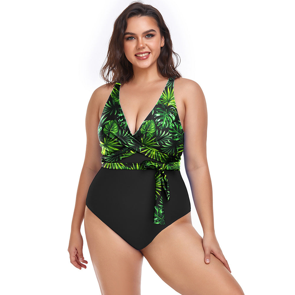 Women's Printed One-Piece Sports Swimsuit