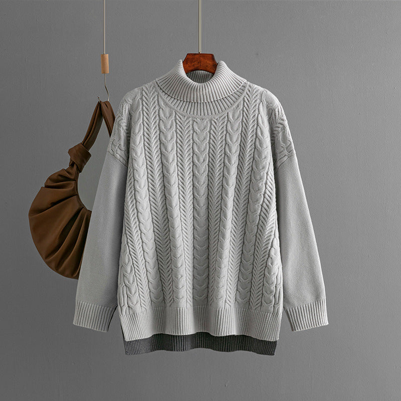 Two-tone Patchwork Jacquard Loose Western-style Slimming Top for Women