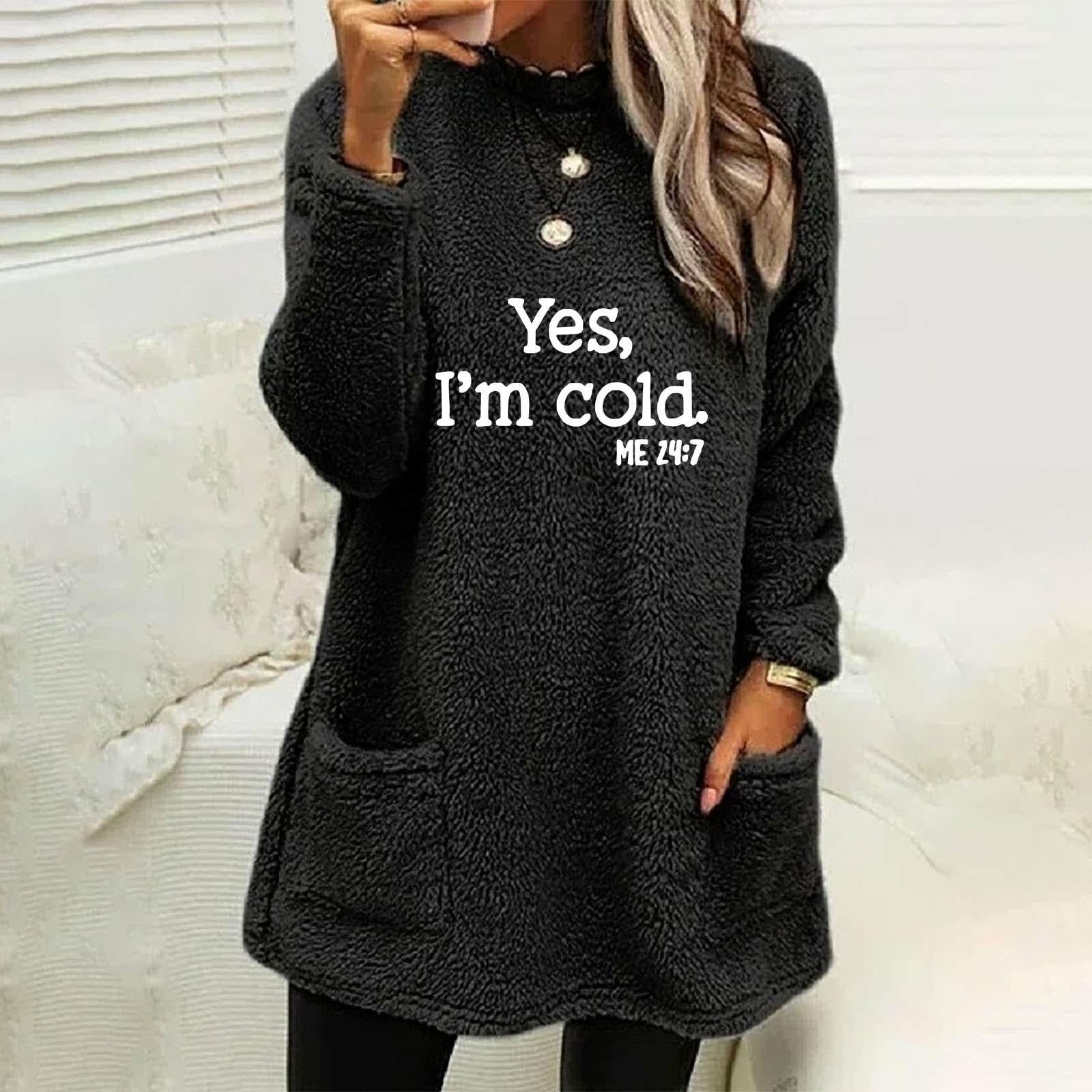 Cozy Letter Print Long Sleeve Crewneck Sweatshirt for Women